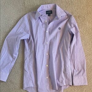 Lauren Ralph Lauren Lavender Checkered Dress Shirt. Youth size 12